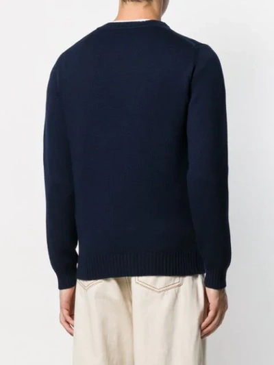 Shop Fendi Ff Patch Sweater In Blue