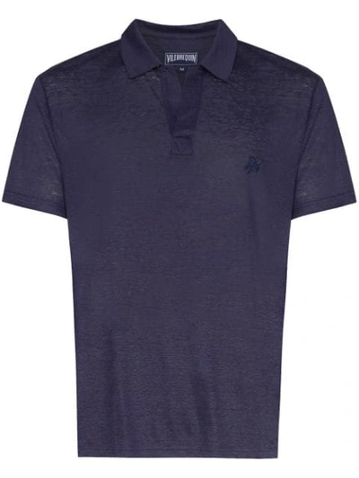 Shop Vilebrequin Pyramid Short-sleeve Polo Shirt In Blue