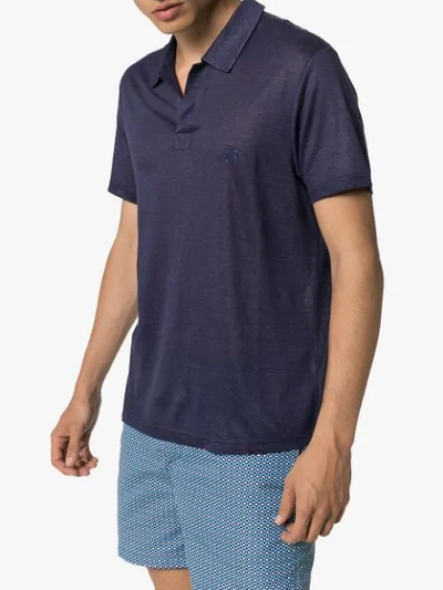 Shop Vilebrequin Pyramid Short-sleeve Polo Shirt In Blue