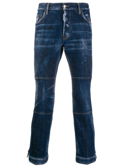 Shop Dsquared2 Cropped Skinny Jeans In Blue