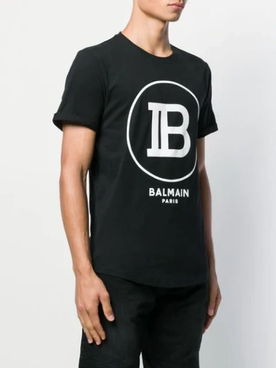 Shop Balmain T-shirt Mit Logo-print In Black