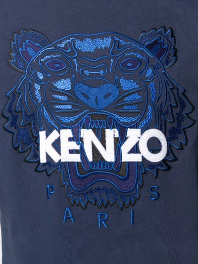 Shop Kenzo Tiger Logo Sweatshirt In Blue