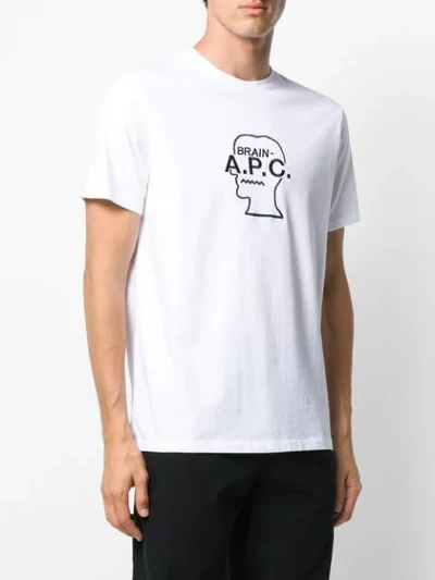 Shop Apc X Brain Dead Logo Print T-shirt In White
