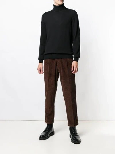 Drumohr Roll-neck Cashmere Jumper In Black
