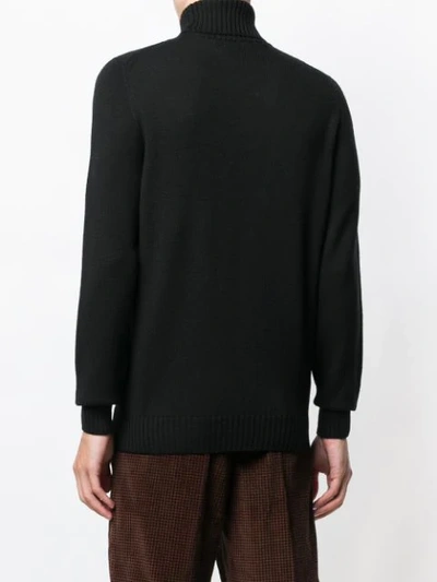 Drumohr Roll-neck Cashmere Jumper In Black