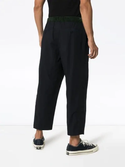 Shop Sacai Fatigue Cropped Trousers In Blue