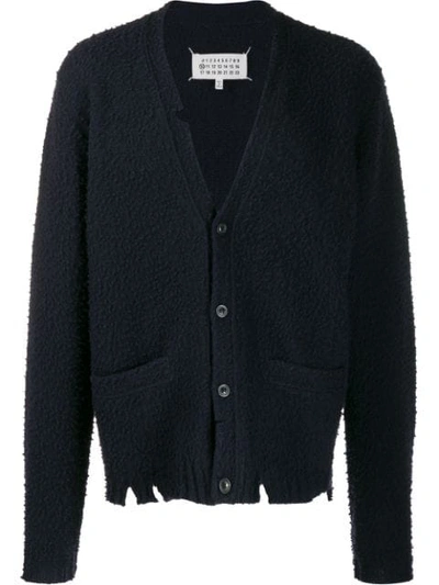 Shop Maison Margiela Destroyed Cardigan In 511 Blue