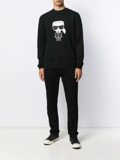 Shop Karl Lagerfeld Logo Print Sweatshirt In Black