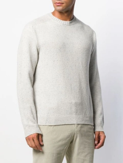 Shop Malo Crew-neck Knit Sweater In White