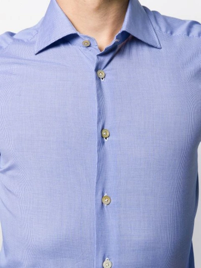Shop Kiton Micro-check Shirt In Blue