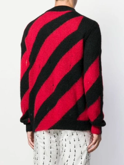 Shop Off-white Diagonal Stripes Knitted Sweater In Red