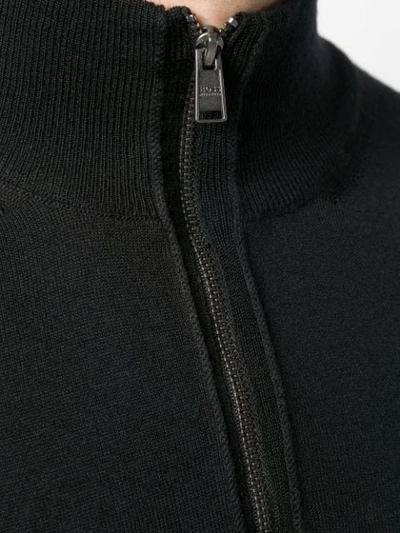 Shop Hugo Boss Zipped Neck Jumper In Black