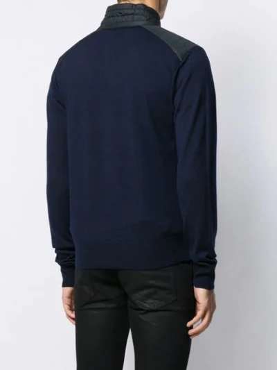 Shop Belstaff Kelby Shell-panelled Cardigan In Blue