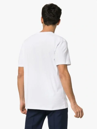 Shop Raf Simons Face And Pattern Print Cotton T-shirt In White