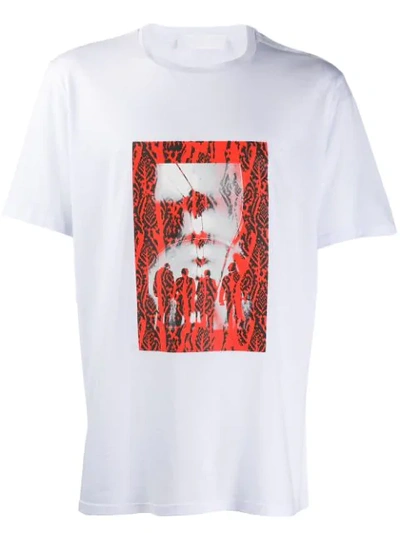 Shop Neil Barrett Contrast Print T-shirt In White