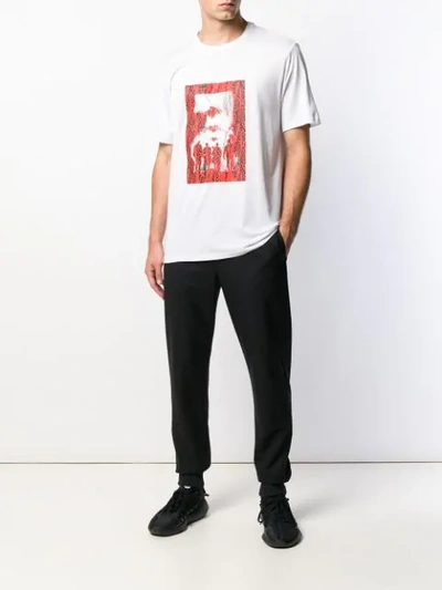 Shop Neil Barrett Contrast Print T-shirt In White