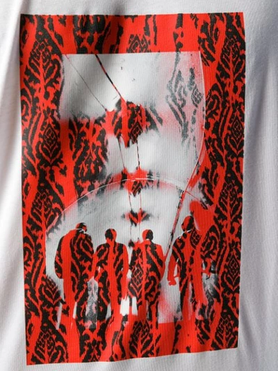 Neil Barrett Contrast Print T-shirt In White