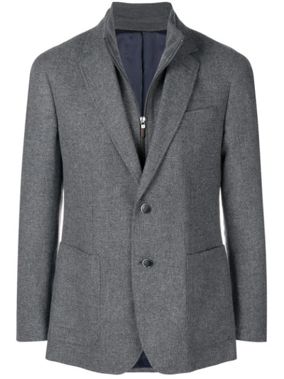 Shop Hackett Zip Blazer In Grey