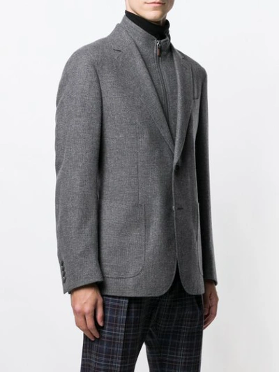 Shop Hackett Zip Blazer In Grey