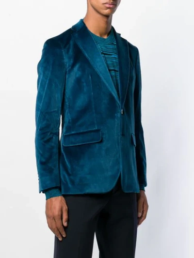 Shop Larusmiani Classic Velvet Blazer - Blue