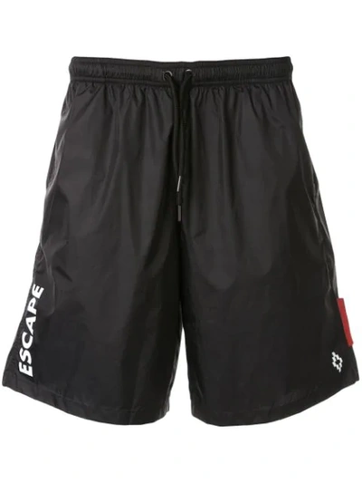 Shop Marcelo Burlon County Of Milan Escape Board Shorts In Black