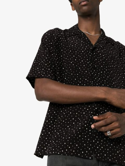 Shop Saint Laurent Spotted Bowling Shirt In Black