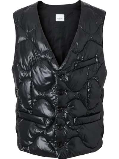 Shop Burberry Cropped Puffer Waistcoat In Black