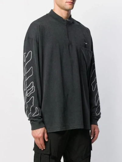 Shop Off-white Zipped Collar Diag Sweatshirt In Black