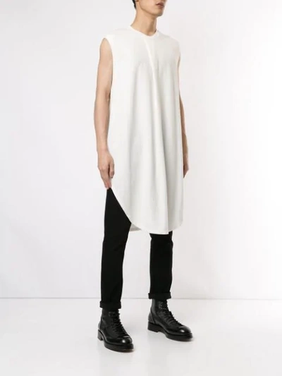 Shop Julius Long Oversized Tank Top In White