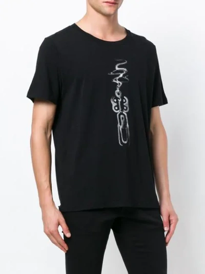 Shop Saint Laurent Printed T-shirt In Black