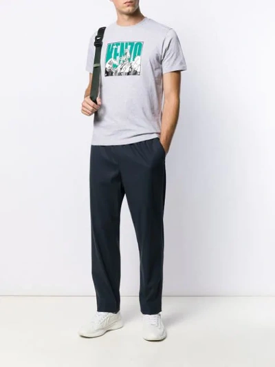 Shop Kenzo Drawstring Track Pants In Blue