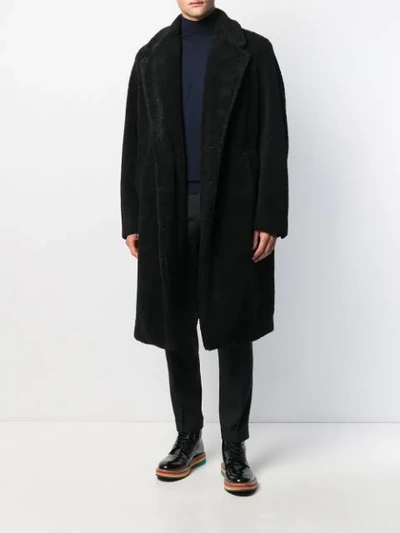 Shop Barena Venezia Oversized Fit Coat In Black