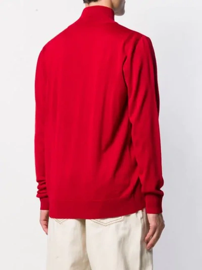 Gcds Red Wool Blend Turtleneck Sweater In Red