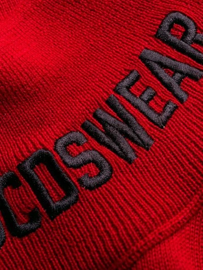 Gcds Red Wool Blend Turtleneck Sweater In Red