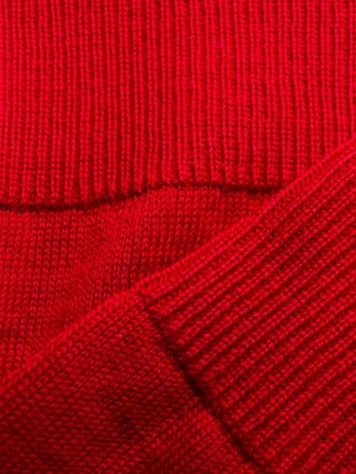 Gcds Red Wool Blend Turtleneck Sweater In Red
