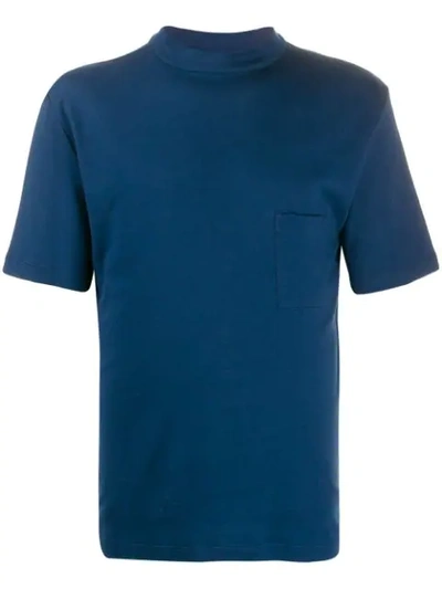 Shop Anglozine T-shirt Mit Stehkragen In Navy