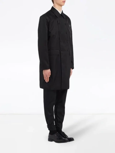 Shop Prada Double Breasted Shirt Coat In Black