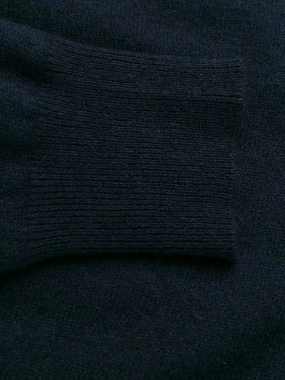 Shop Hackett V-neck Knit Sweater In Blue