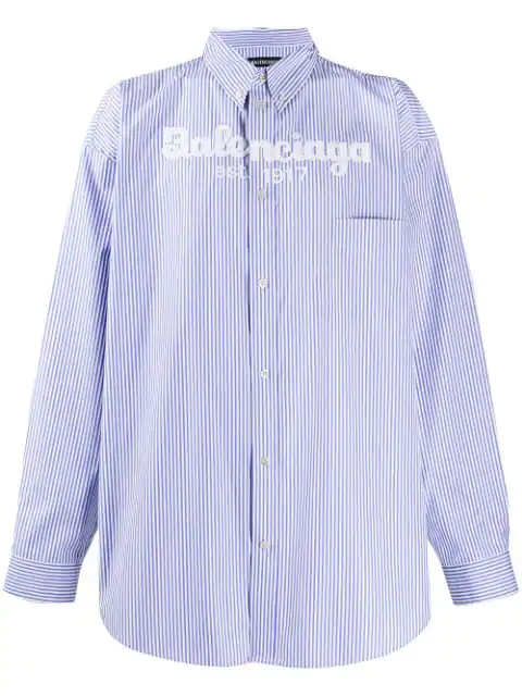 balenciaga blue and white striped shirt