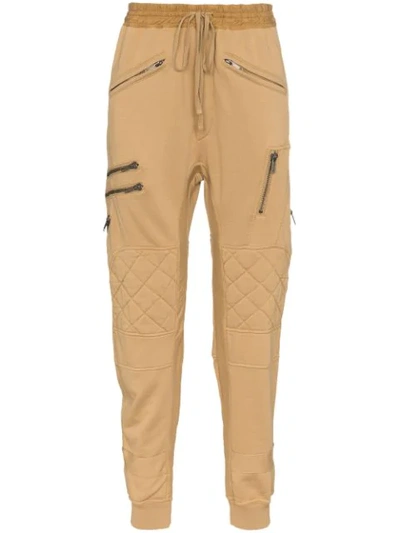 Shop Haider Ackermann Quilted And Zipped Cotton Biker Trousers In Brown