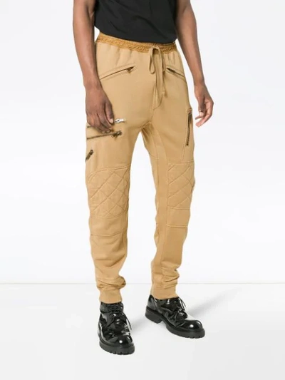 Shop Haider Ackermann Quilted And Zipped Cotton Biker Trousers In Brown