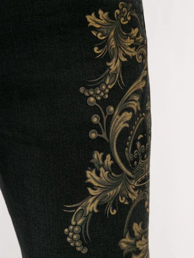 Shop Dolce & Gabbana Fleur De Lis Jeans In Black