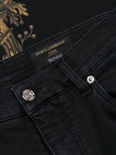 Shop Dolce & Gabbana Fleur De Lis Jeans In Black