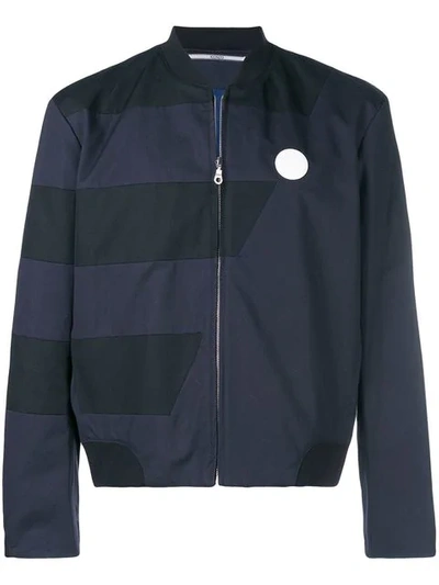 Shop Kenzo Panelled Bomber Jacket In Blue