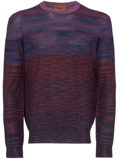 Shop Missoni Marled-knit Stripe Jumper In Purple