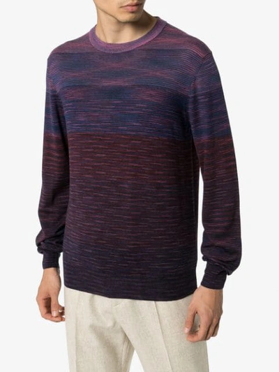 Shop Missoni Marled-knit Stripe Jumper In Purple