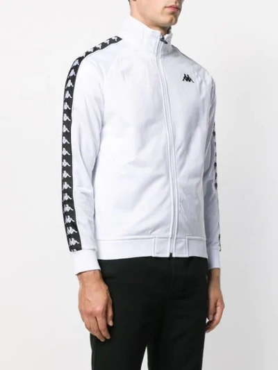 Shop Kappa Logo Tape Sport Jacket In C89 White-black