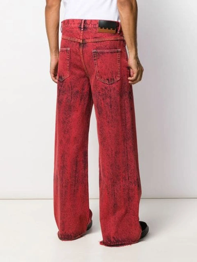 Shop Marni Dyed Wide Leg Jeans In 00r51 Red