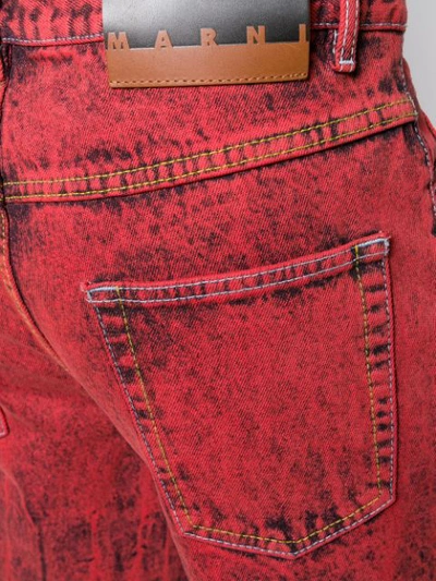 Shop Marni Dyed Wide Leg Jeans In 00r51 Red