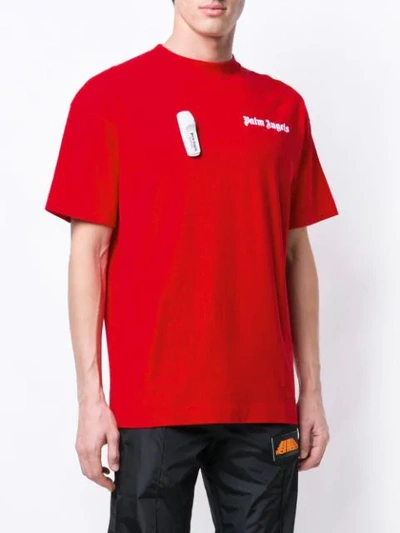Shop Palm Angels Logo Printed T-shirt - Red